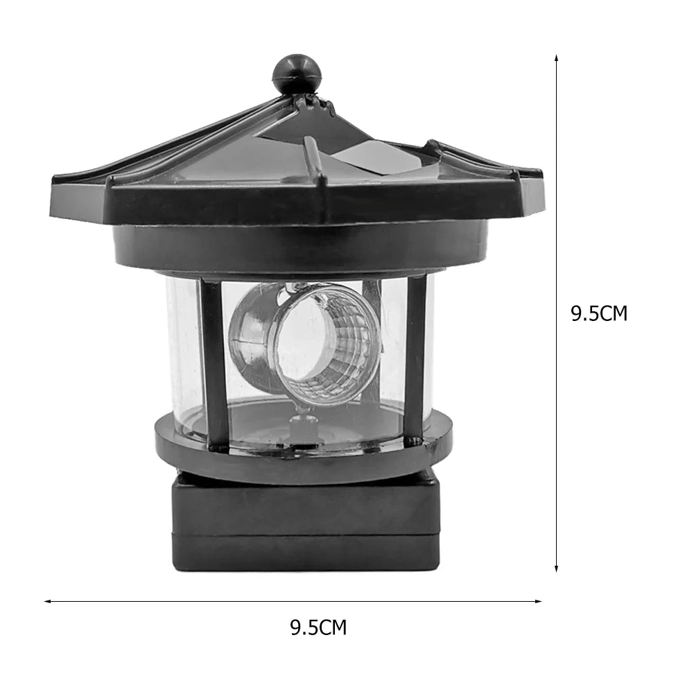 Lighthouse Shape Solar LED Light Garden Fence Yard Outdoor Adornment Smart Sensor Beacon Rotating Lamp Solar Light Decor
