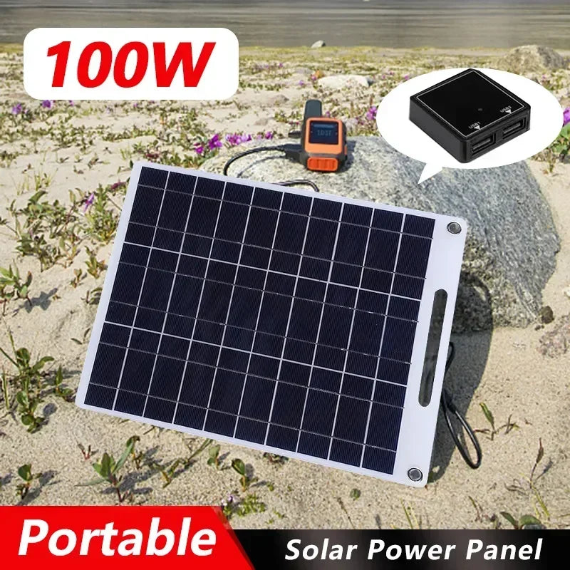 5V Solar Plate Waterproof Solar Panel Portable Dual USB Solar Battery Charger Outdoor Camping Solar Cells Charging