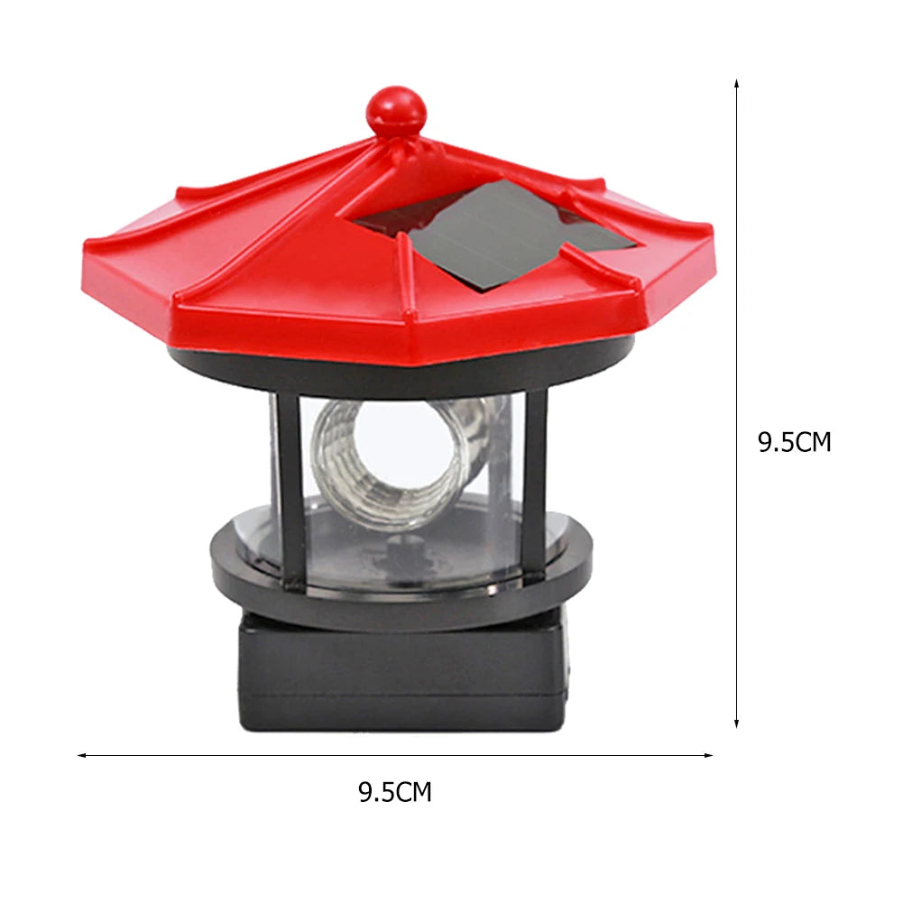 Lighthouse Shape Solar LED Light Garden Fence Yard Outdoor Adornment Smart Sensor Beacon Rotating Lamp Solar Light Decor
