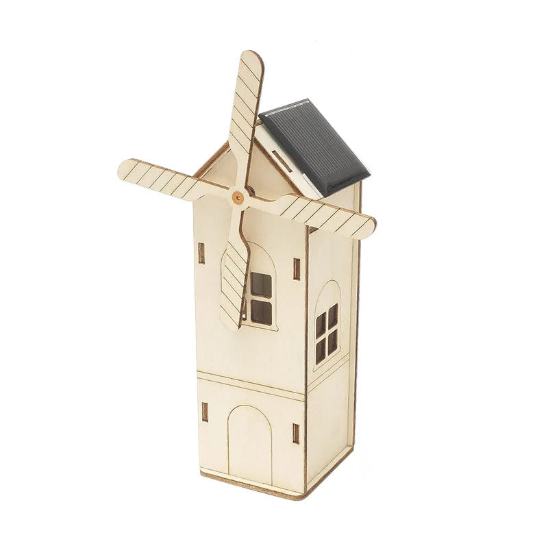 Solar Energy STEM Kit Electric Car Fans Technologia Science Experimental Tool Learning Educational Wooden Puzzle Games for Kids