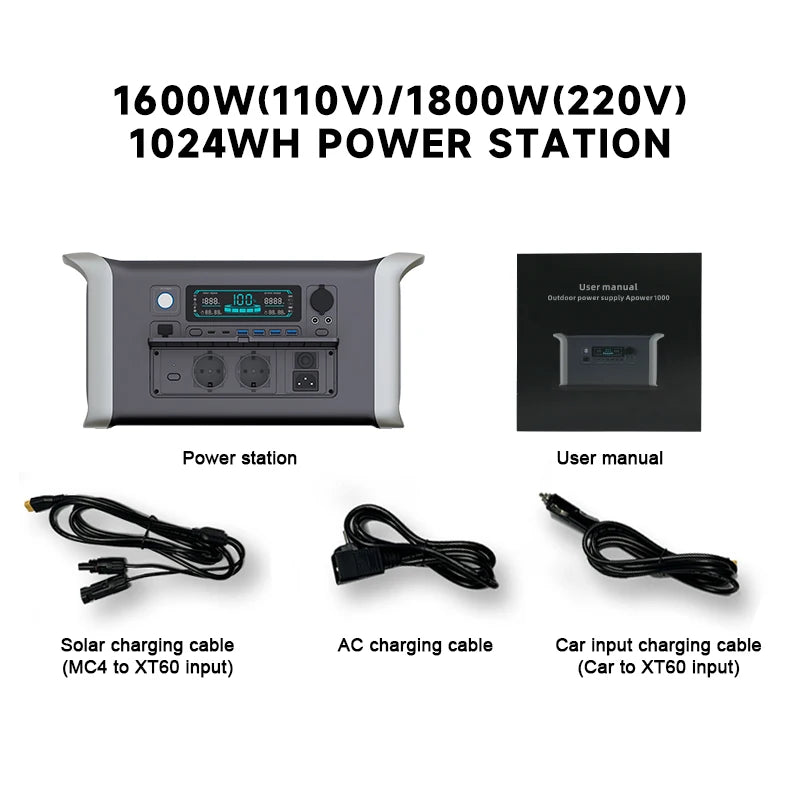 2600W Camping Portable Power Station 2048WH Solar Generator LiFePo4 Battery Backup Emergency Power Supply 110V 220V Outdoor RV