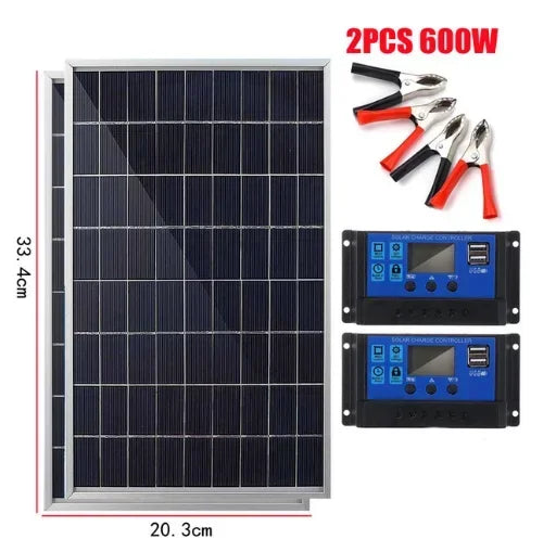 20W/H Solar Panel Kit Complete12V Polycrystalline Power Portable Outdoor Rechargeable Solar Cell Solar Generator for Home