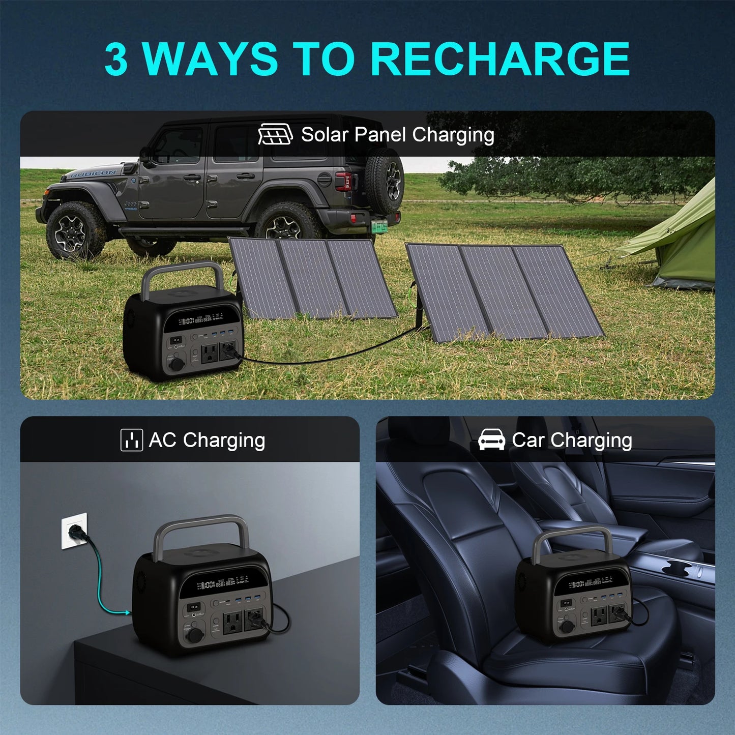 500W 200W Power Station Outdoor Portable Solar Power 345.6Wh LiFePo4 Battery Powerful Power Bank Energy Storage Supply Camping