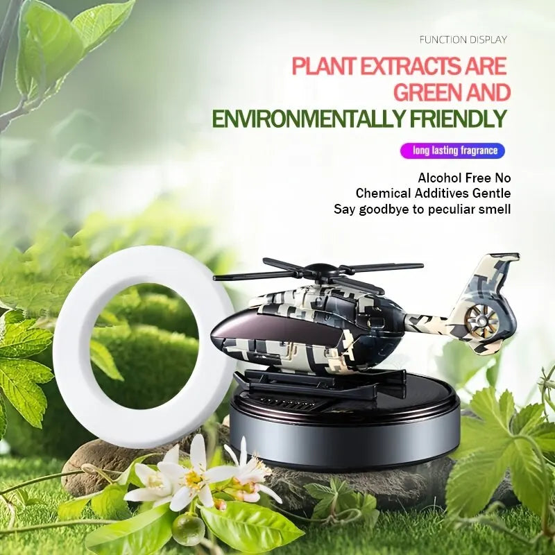 Car Air Freshener Solar Helicopter Interior Accessories Decoration Propeller Rotating Auto Flavoring Perfume Diffuser Supplies