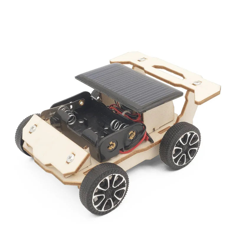 Solar Energy STEM Kit Electric Car Fans Technologia Science Experimental Tool Learning Educational Wooden Puzzle Games for Kids