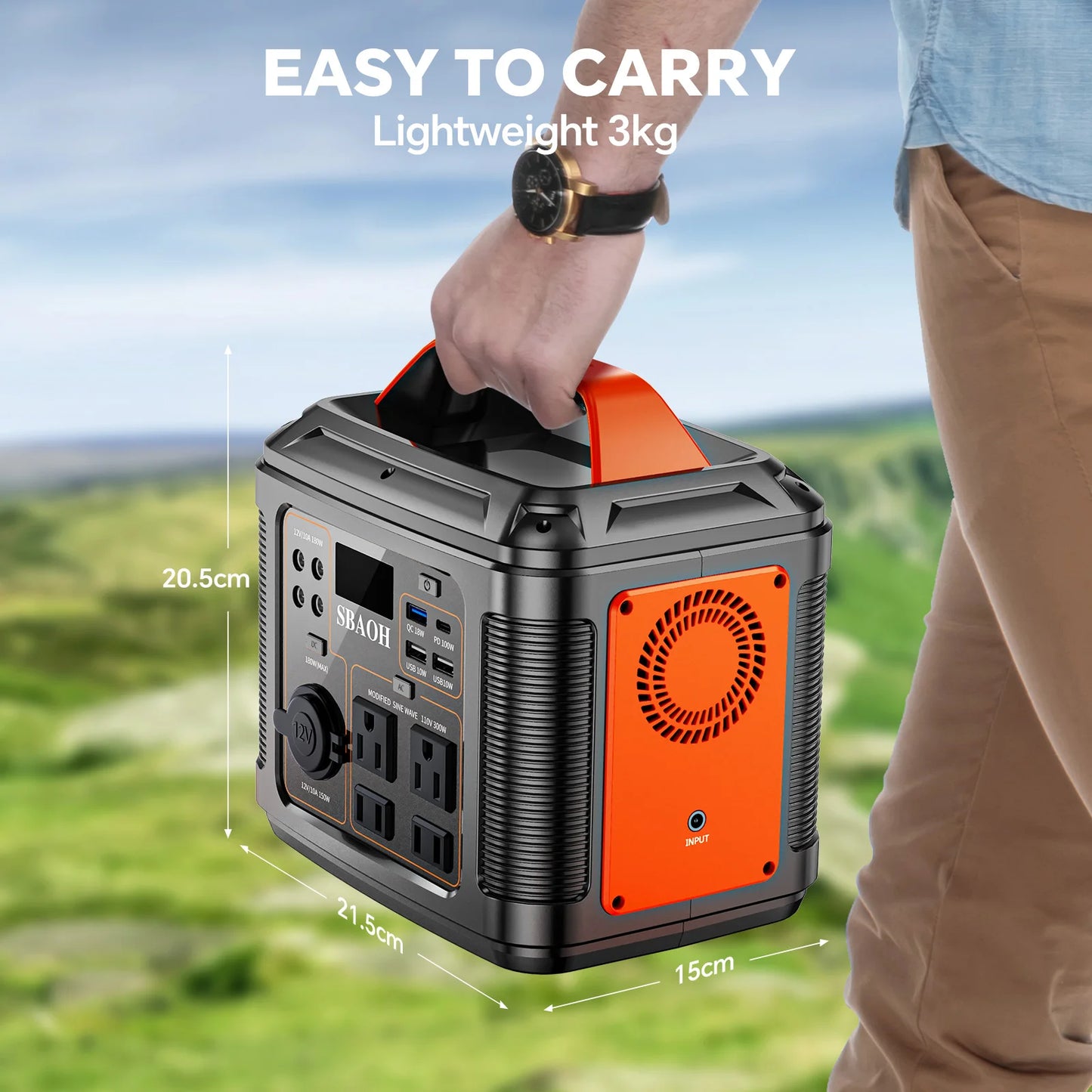 300W Portable Power Station, 296Wh 80000mAh Camping Solar Generator, Emergency Lithium Battery Outages,Black(with Solar Panel)