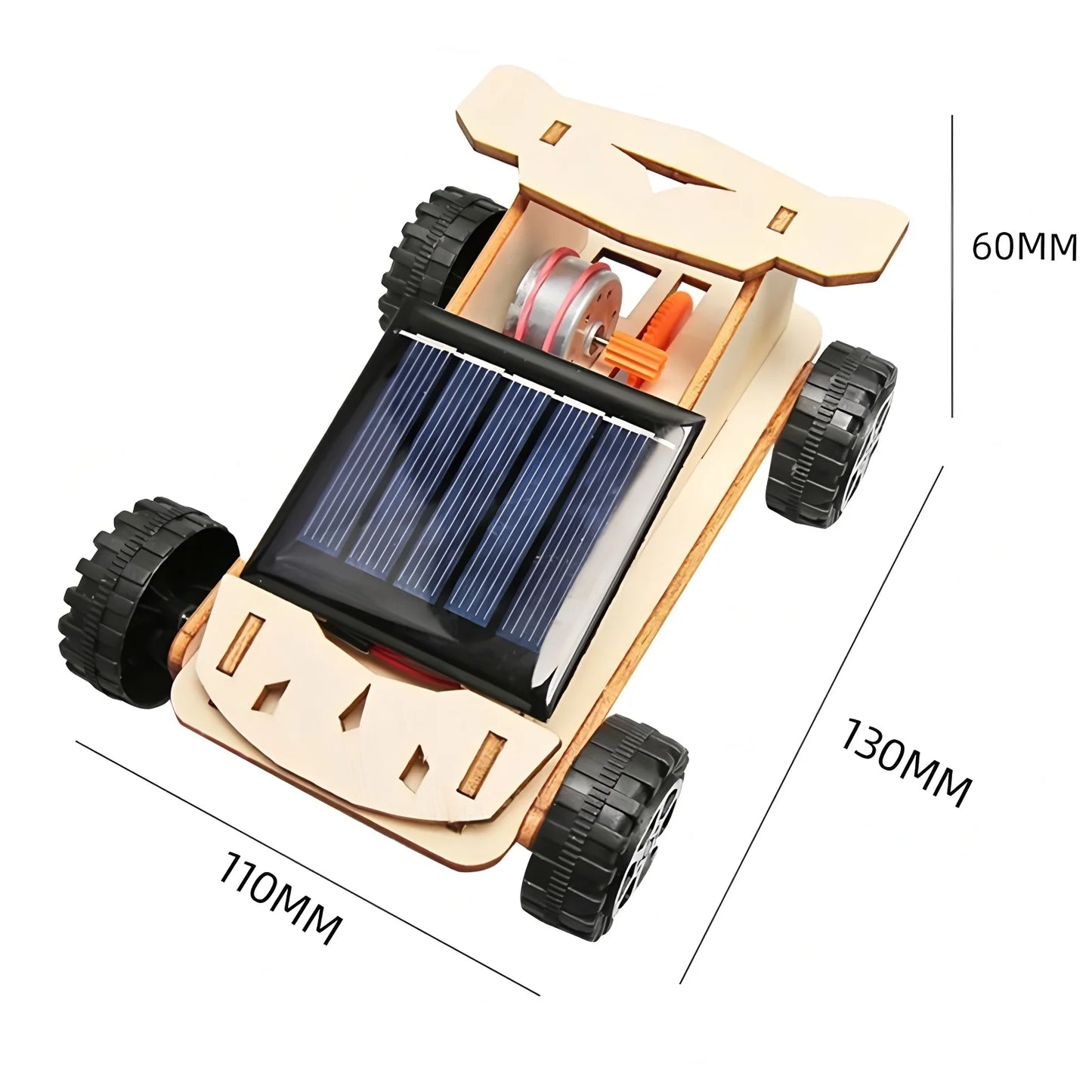 Solar-powered cars, children's DIY handcrafted assembly models, children's DIY science experiment toys 3D wooden jigsaw puzzle