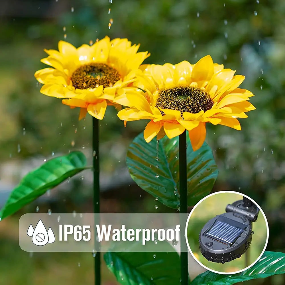 LED Solar Sunflower Outdoor Lawn Light IP65 Waterproof Pathway Yard Wedding Holiday Garden Decoration Solar Flowers Lamp