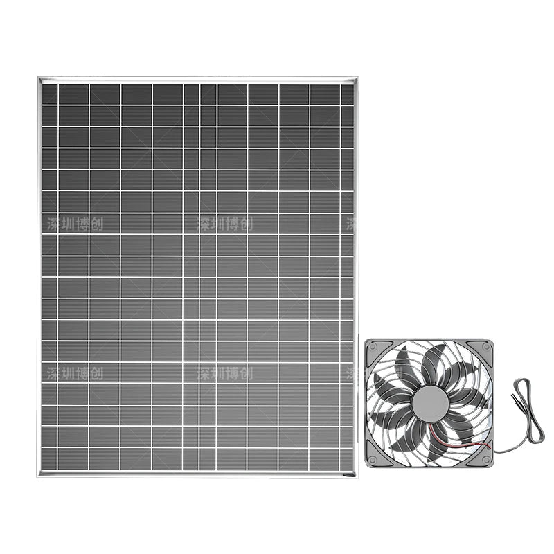 500W Solar Powered Fan Portable Rechargeable Battery Operated Fan with Panel USB Charging for Outdoor Camping Travel Home