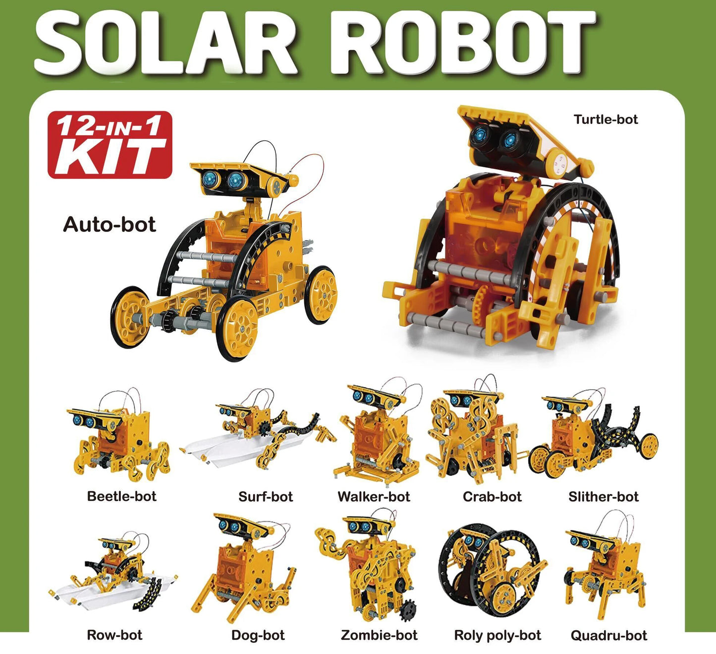 12 in 1 Science Experiment Solar Robot Toy DIY Building Powered Learning Tool Education Robots Technological Gadgets Kit for Kid
