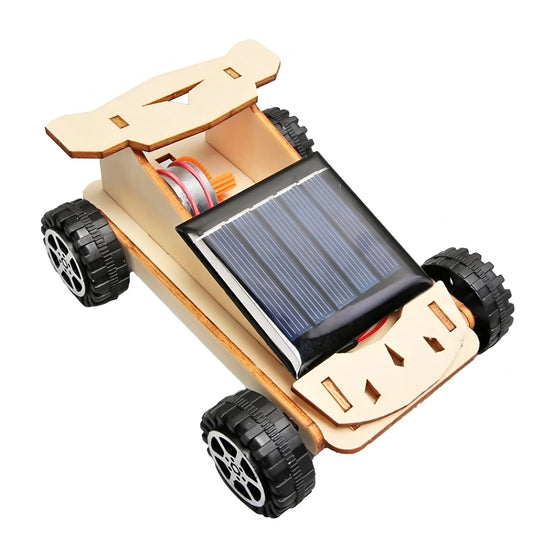 Solar-powered cars, children's DIY handcrafted assembly models, children's DIY science experiment toys 3D wooden jigsaw puzzle