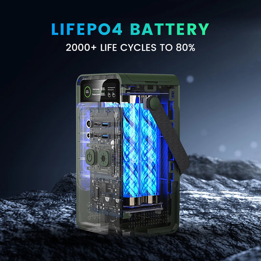 DC Power Bank Station 192Wh Portable Power Station With 100W Solar Panel, LiFePO4 Battery 200W Solar Generator Outdoor Camping