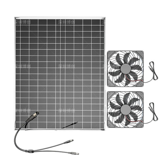500W Solar Powered Fan Portable Rechargeable Battery Operated Fan with Panel USB Charging for Outdoor Camping Travel Home