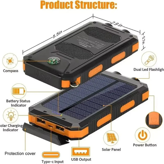 Xiaomi 200000mAh Solar  Power Bank Portable Large Capacity Charger Compatible 120W Super Fast Charging For iPhone Samsun Huawei