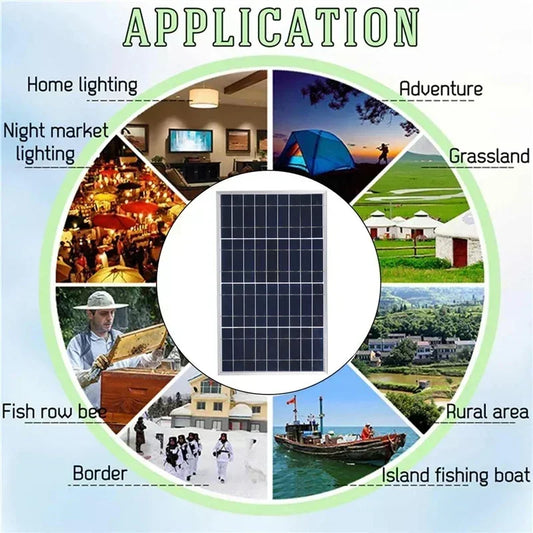 Outdoor Solar Panel 600W 12V Polycrystalline USB Power Portable Rechargeable Solar Cell Solar Generator for Home Lighting Camp