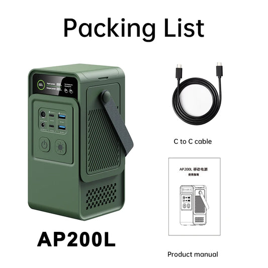 500W 200W Power Station Outdoor Portable Solar Power 345.6Wh LiFePo4 Battery Powerful Power Bank Energy Storage Supply Camping